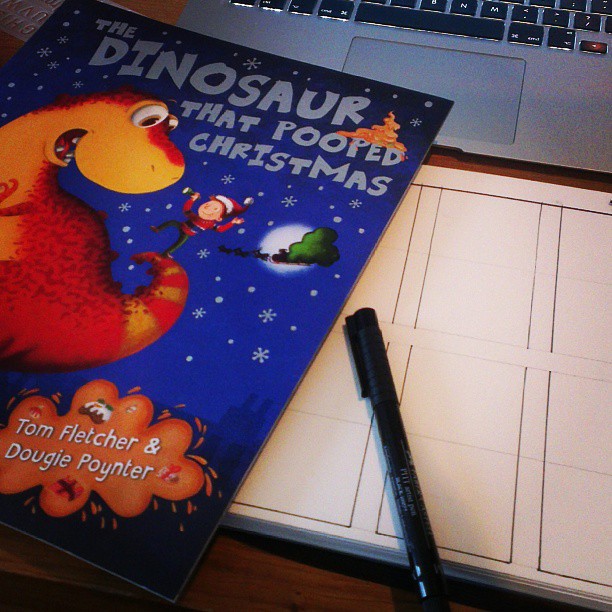Using The Dino That Pooped Xmas as my guide. No, seriously: I don't have one of those 30cm rulers.