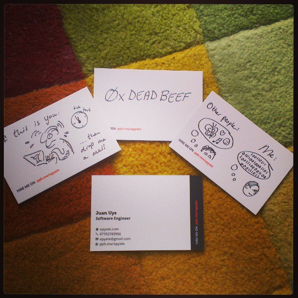 Yay, new b cards courtesy of @overheardatmoo and @peopleperhour.