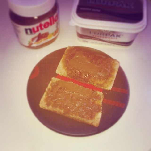 Oh, Toasted Ryvita -- what are you but a mere vehicle for my lovely Nutella...